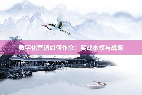 数字化营销如何作念：实战本领与战略